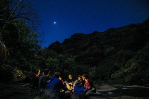 Backpacking group enjoys a night under the stars