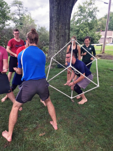 group working at teambuilding